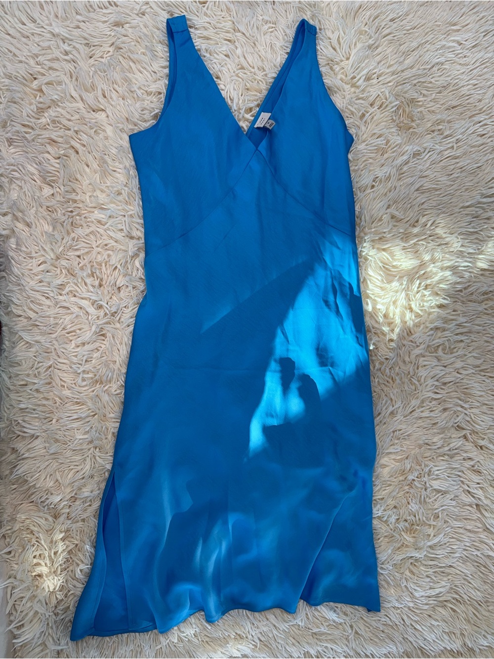Blue V-Neck Slip Dress